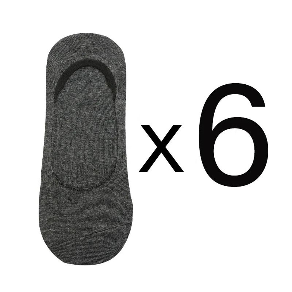 6 Pair Mens Bamboo Breathable Invisible Socks Low Cut Casual Cotton Boat Non Slip Socks 16