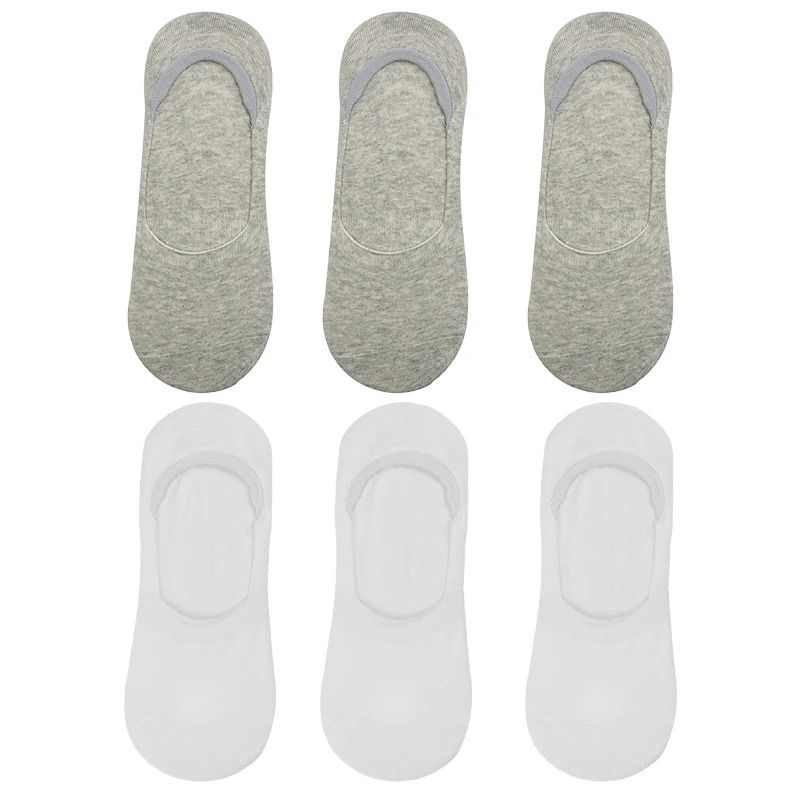 6 Pair Mens Bamboo Breathable Invisible Socks Low Cut Casual Cotton Boat Non Slip Socks 6