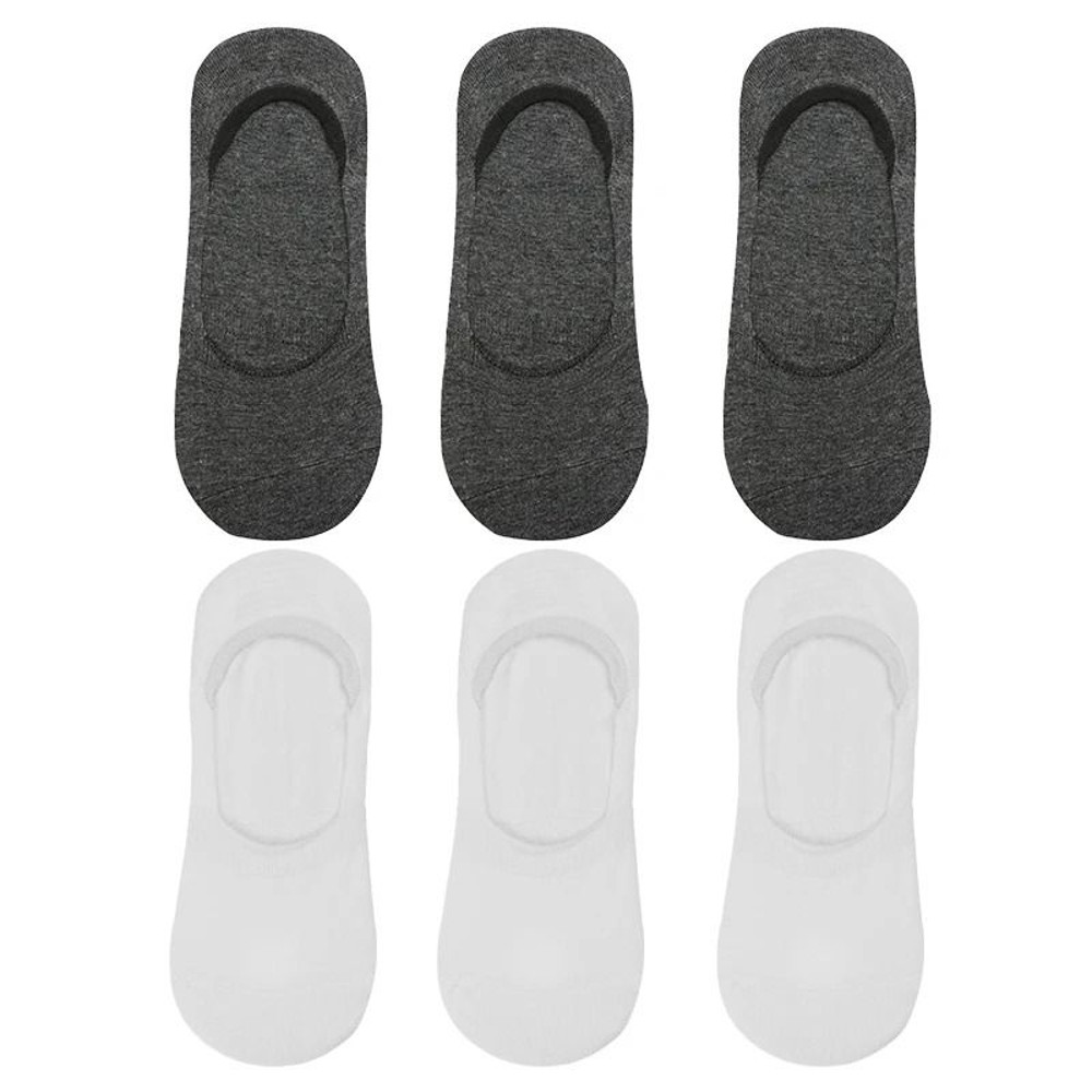 6 Pair Mens Bamboo Breathable Invisible Socks Low Cut Casual Cotton Boat Non Slip Socks 7