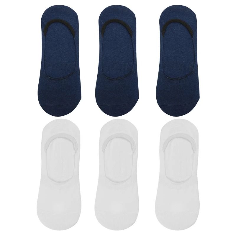 6 Pair Mens Bamboo Breathable Invisible Socks Low Cut Casual Cotton Boat Non Slip Socks 8