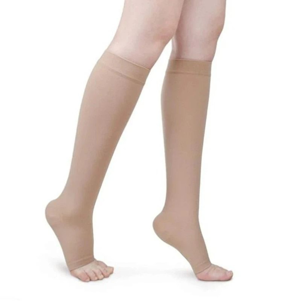 Medical Calf Compression Stockings Knee High Open Toe Pressure Socks 0
