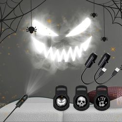 halloween usb projector light skull nightlight ghost led lamp 360 degree rotating switchable pattern