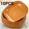 Japanese Style Plastic Dish Set 10 Pieces Imitation Wood Grain Fruit Bowls 0