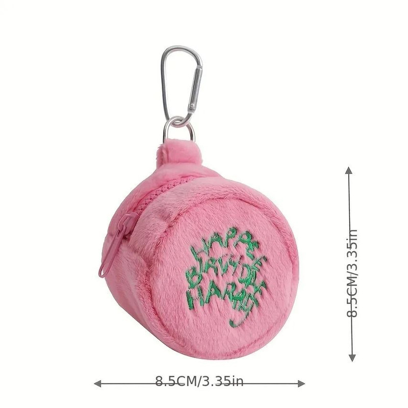 Pink Mini Coin Purse Kawaii Earbud And Cord Storage Bag 6