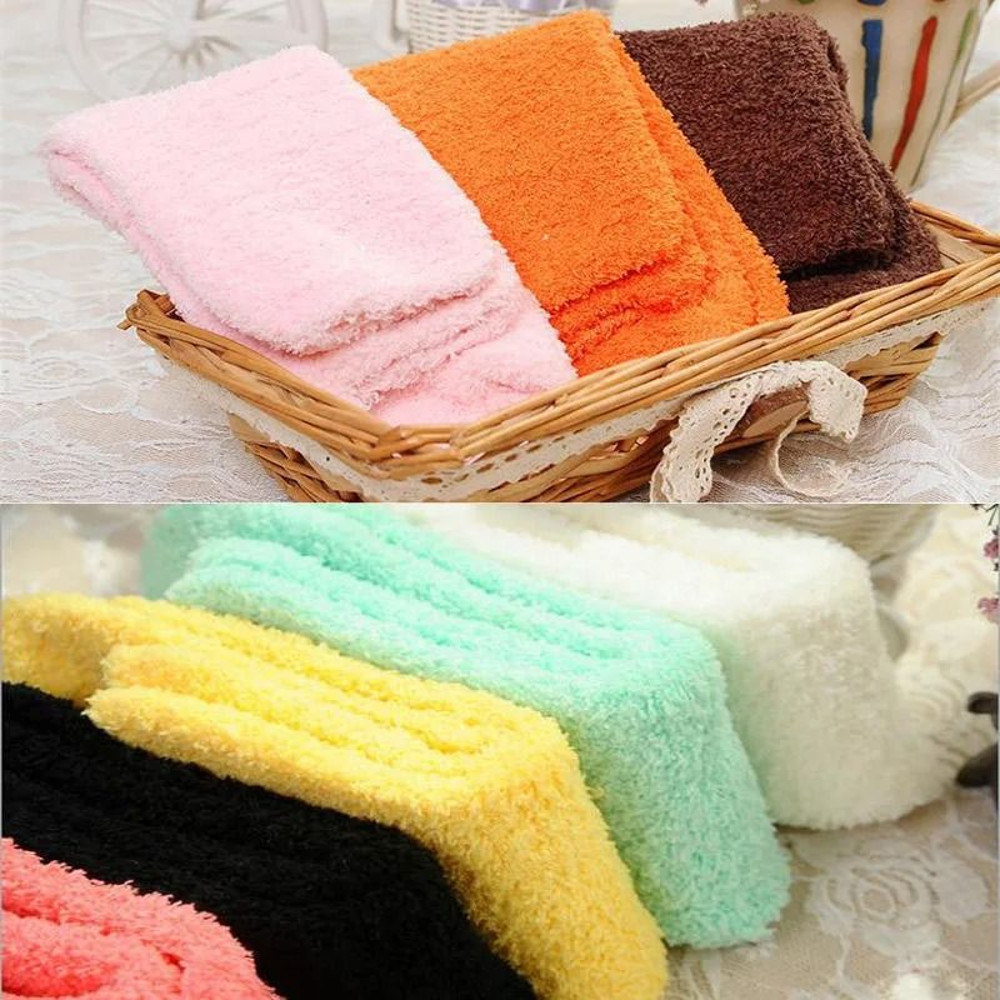Women Fluffy Coral Fleece Bed Socks 2
