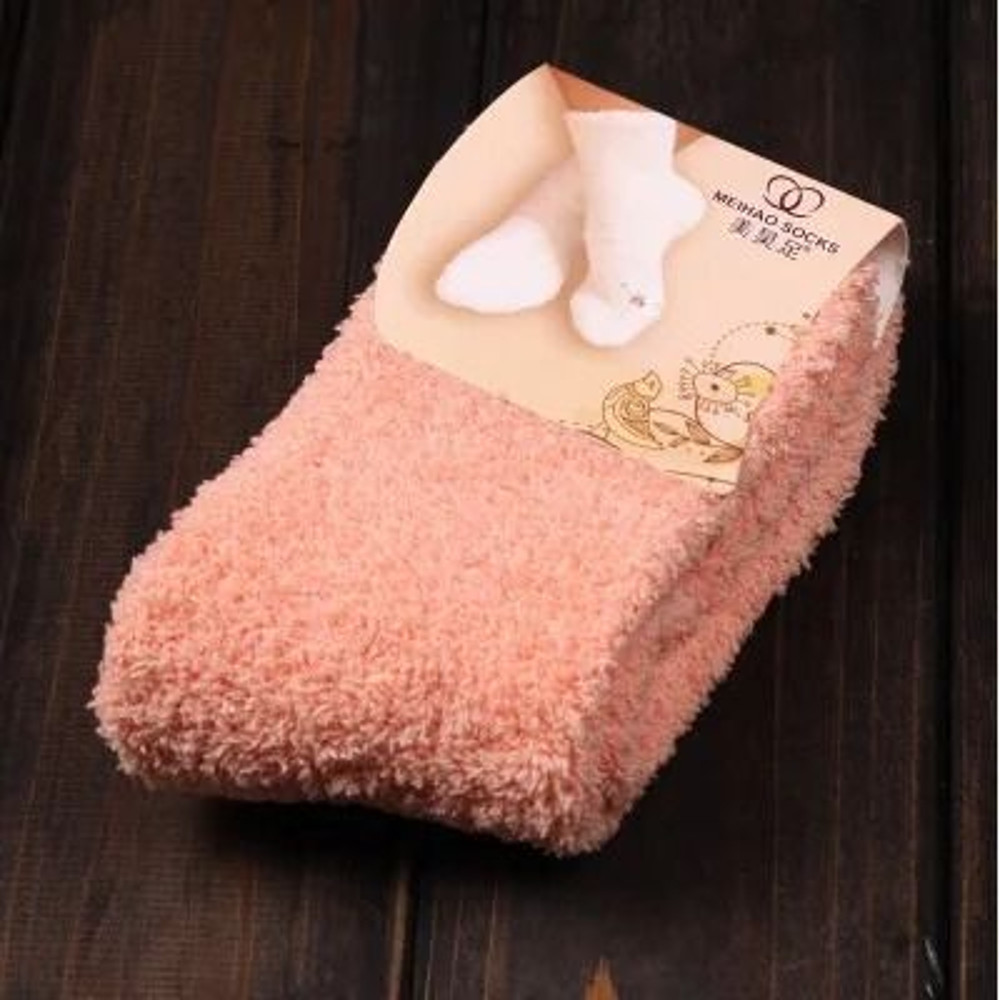 Women Fluffy Coral Fleece Bed Socks 6