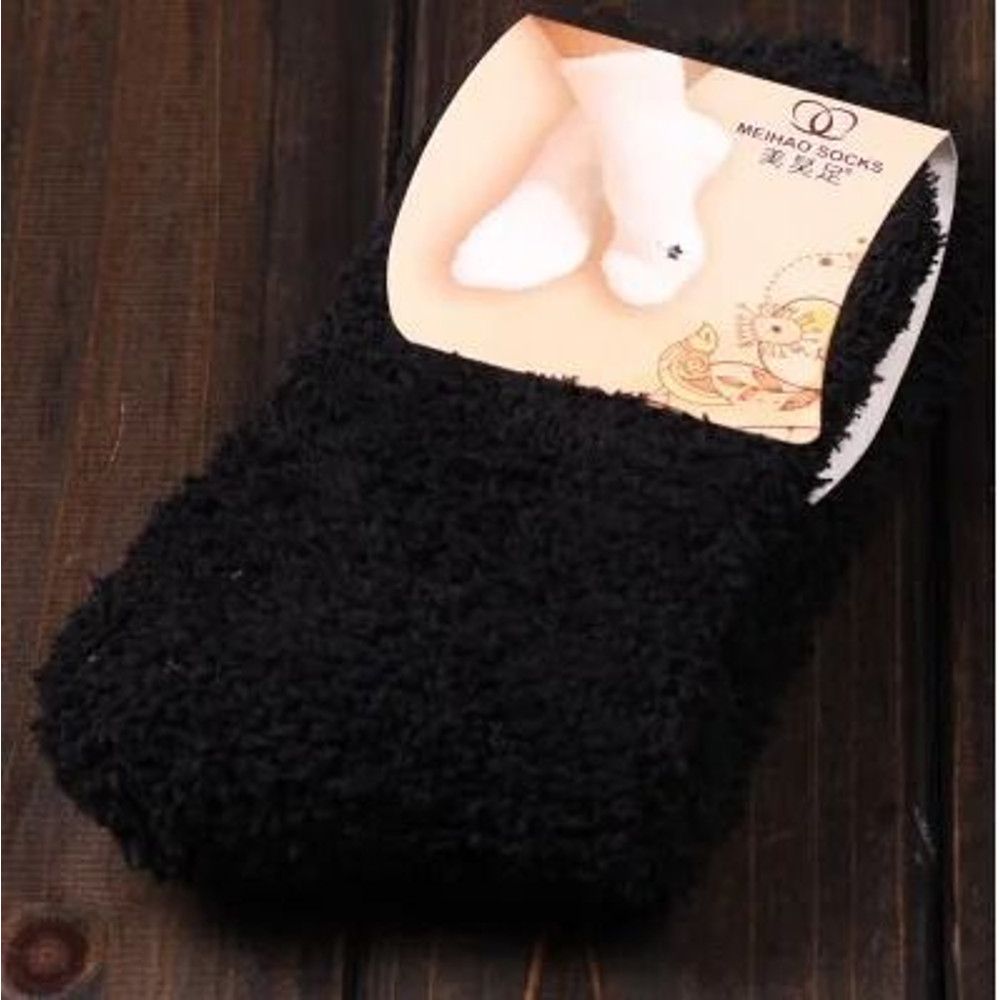 Women Fluffy Coral Fleece Bed Socks 17