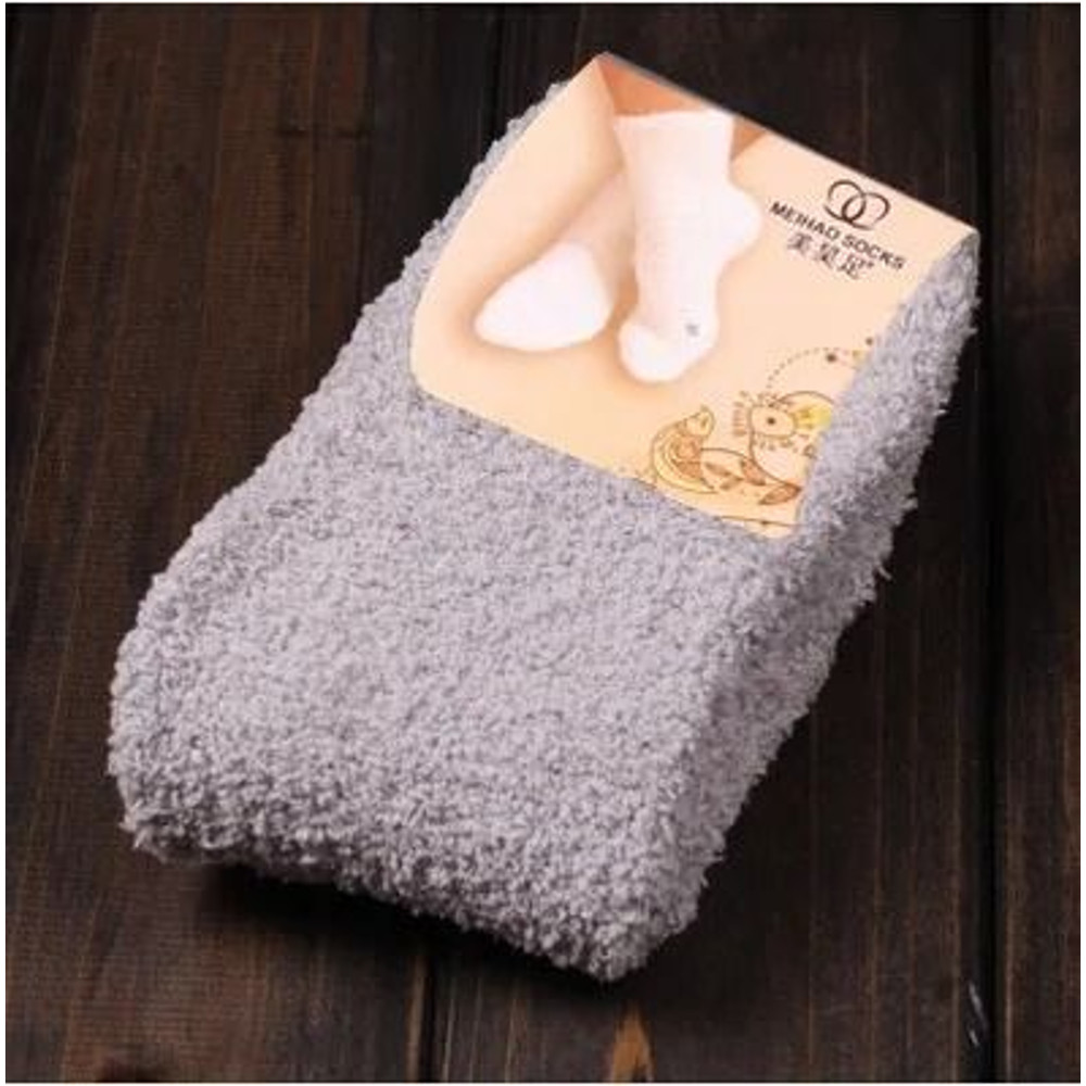 Women Fluffy Coral Fleece Bed Socks 18