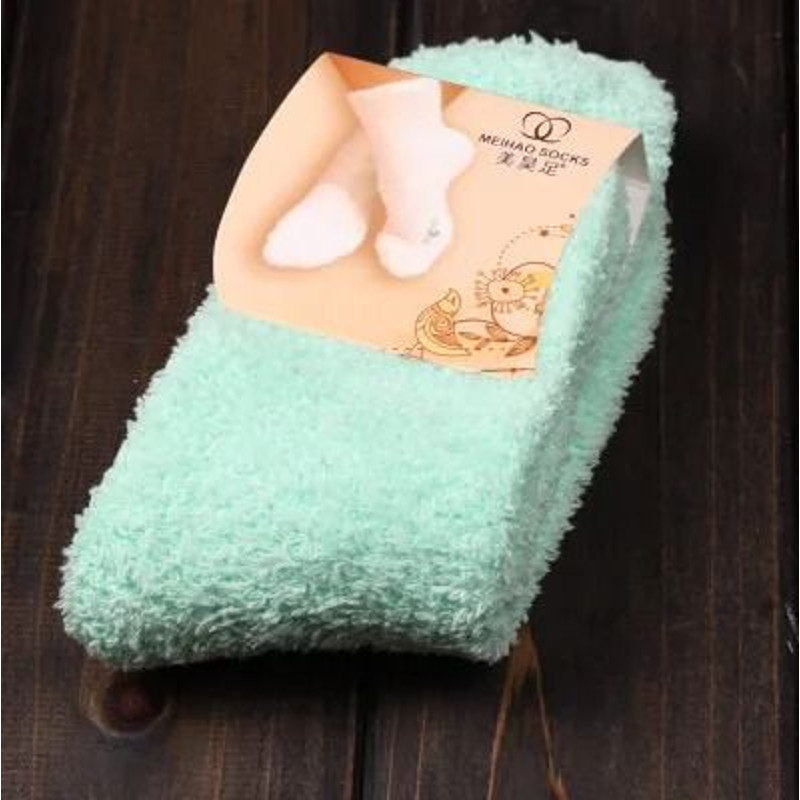 Women Fluffy Coral Fleece Bed Socks 20