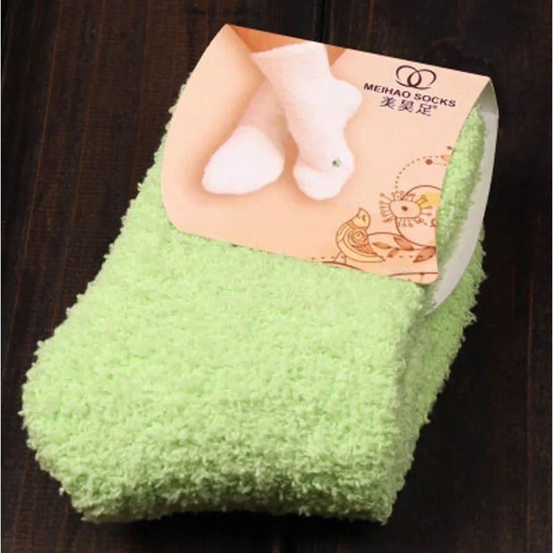Women Fluffy Coral Fleece Bed Socks 23
