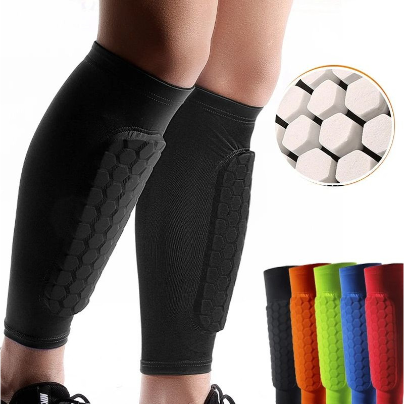 Football Shin Guard Socks Sleeves With Foam Calf Compression Sleeve Sports Legging Soccer Equipment 0