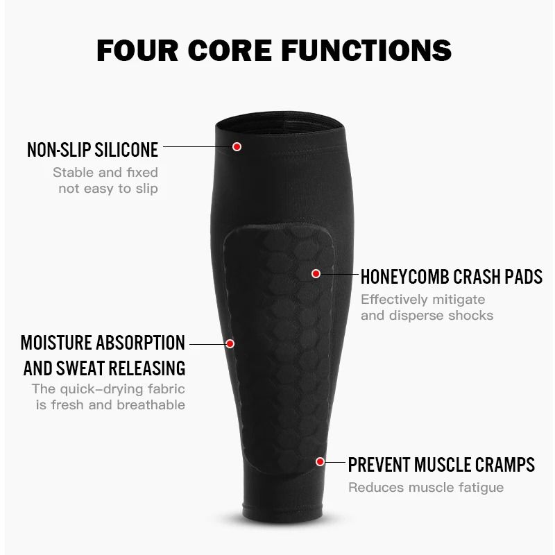 Football Shin Guard Socks Sleeves With Foam Calf Compression Sleeve Sports Legging Soccer Equipment 3