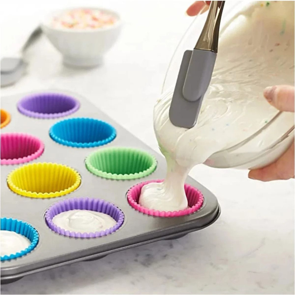 Silicone Small Cake Cup Mold 12pcs Pudding Jelly Baking Cups 3