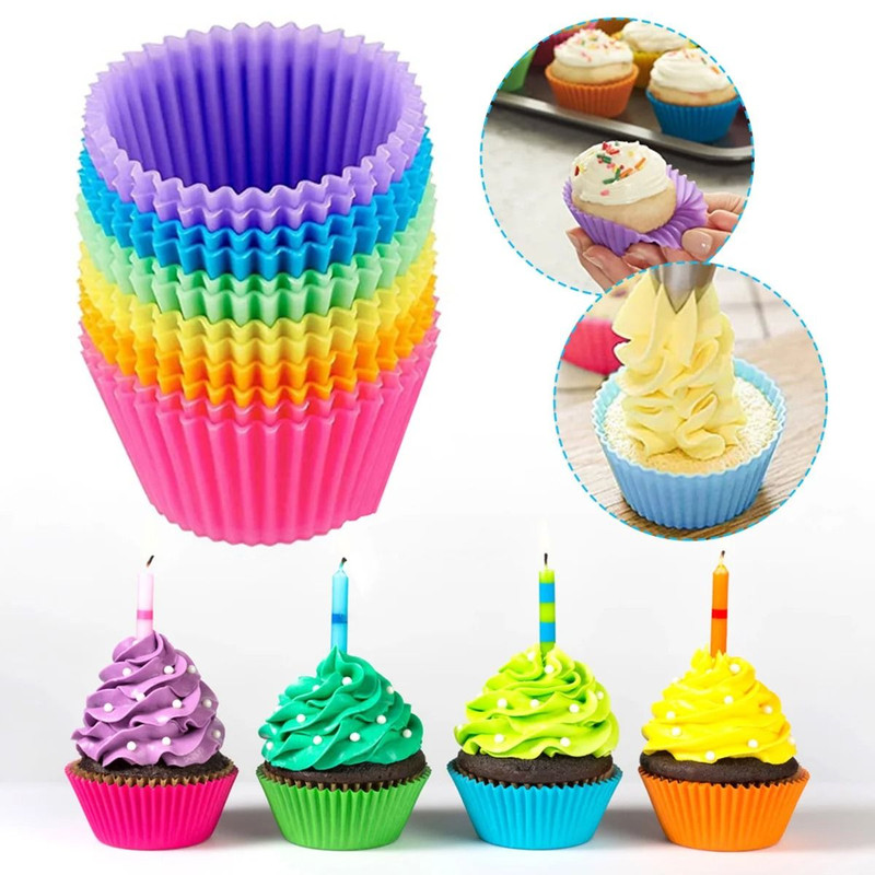 Silicone Small Cake Cup Mold 12pcs Pudding Jelly Baking Cups 5