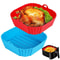 Silicone Square Air Fryer Pot Tray Reusable 19 Cm 0
