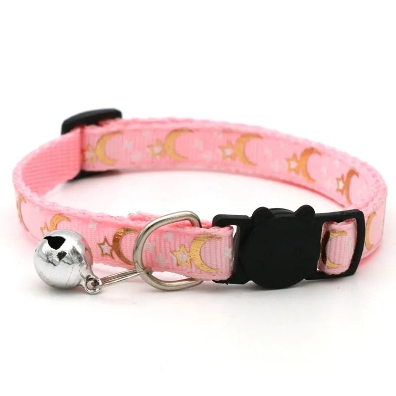 Pet Collar With Bell Cartoon Footprint Adjustable For Puppies Kittens 17
