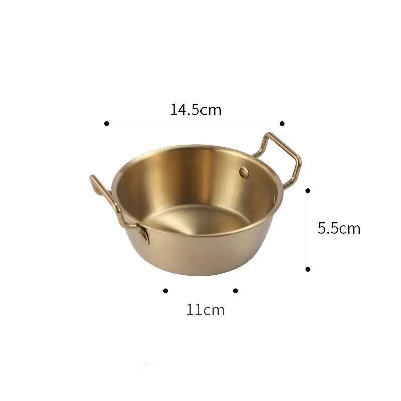 Stainless Steel Golden Instant Noodle Bowl With Handle 5