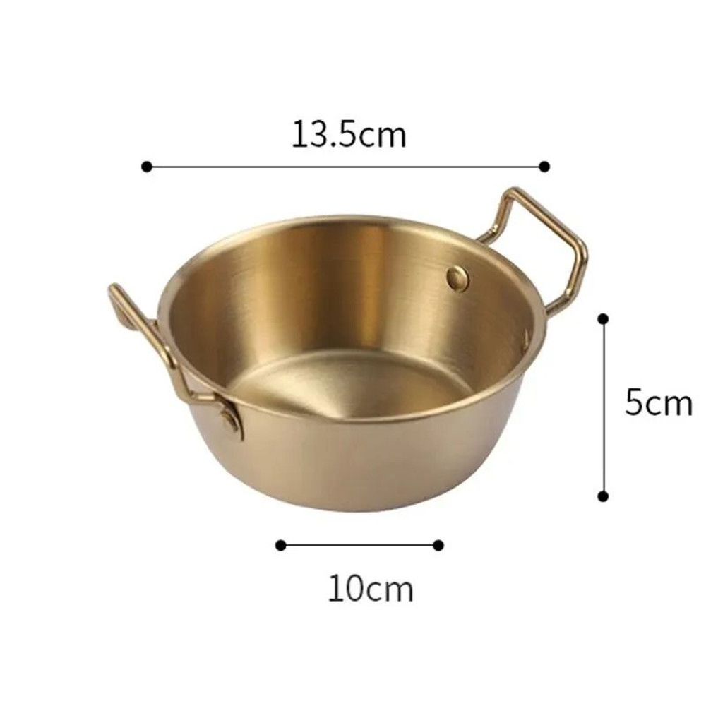Stainless Steel Golden Instant Noodle Bowl With Handle 8