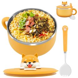 1200ml ramen bowl stainless steel noodle bowl with lid