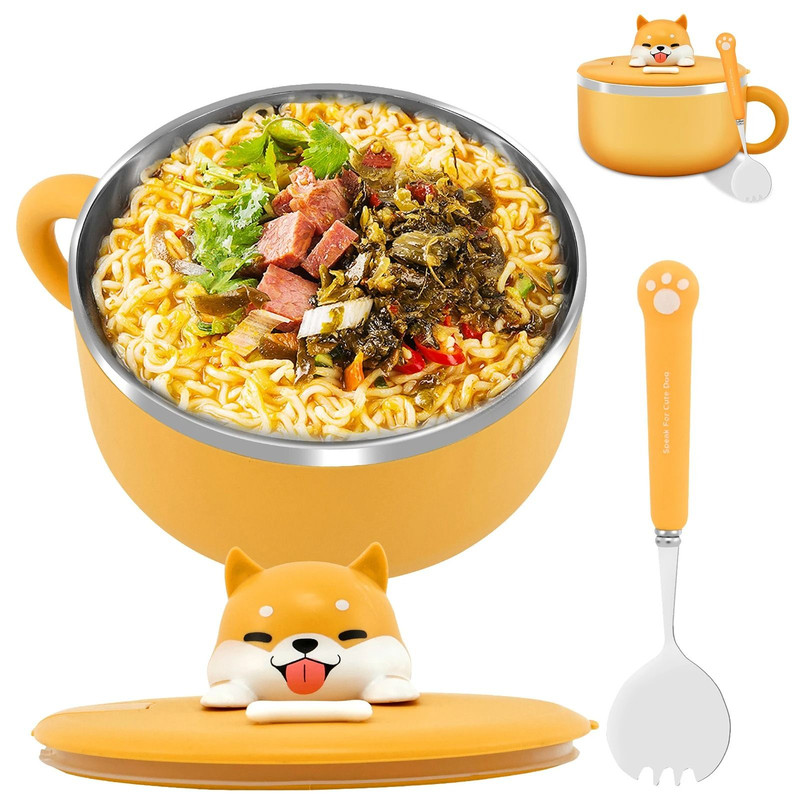 1200ml Ramen Bowl Stainless Steel Noodle Bowl With Lid 0