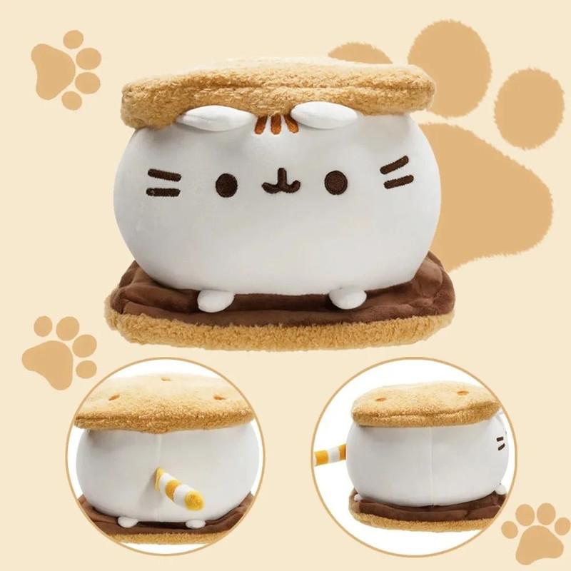 Kawaii Chocolate Cookie Fat Cat Plush Toy 0