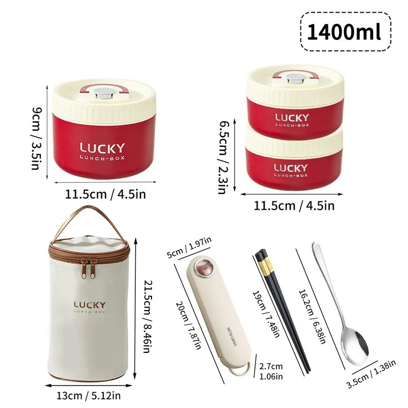 WORTHBUY Portable Thermal Lunch Box For Kids Stainless Steel Bento Box 17