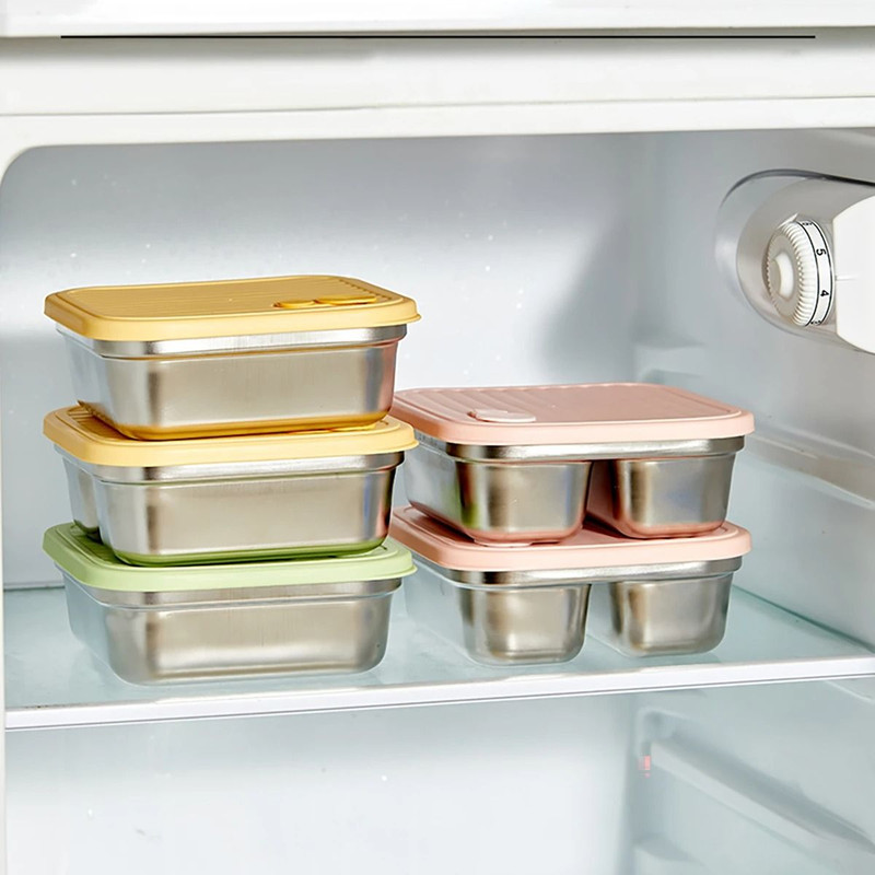 WORTHBUY 304 Stainless Steel Lunch Box With Lid Portable Food Container 3