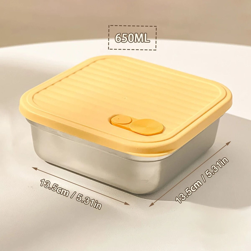 WORTHBUY 304 Stainless Steel Lunch Box With Lid Portable Food Container 6