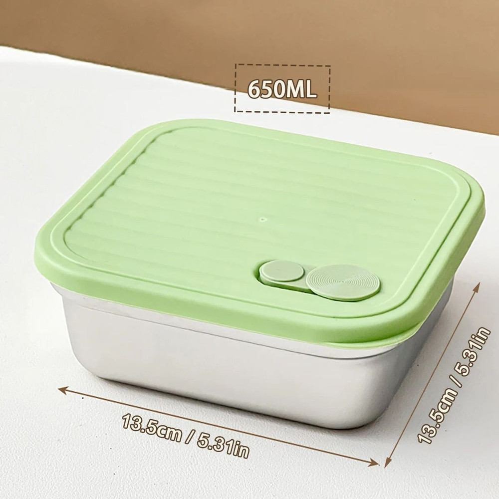 WORTHBUY 304 Stainless Steel Lunch Box With Lid Portable Food Container 7