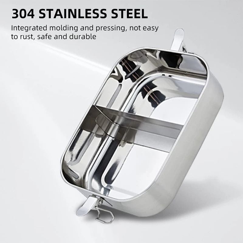 Stainless Steel Lunch Box With Removable Dividers 850 ML For Kids And Adults 2