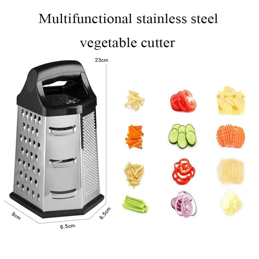 Stainless Steel 6 Sided Box Grater For Vegetables Cheese And Potatoes 1