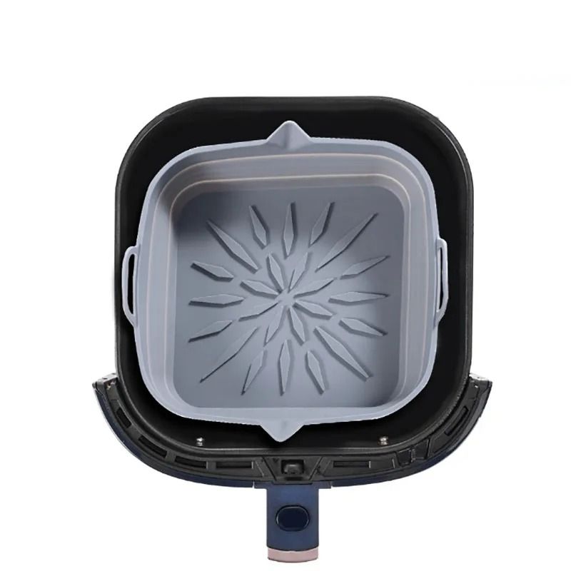 Silicone Square Air Fryer Liner Reusable Baking Tray And Basket Insert 3