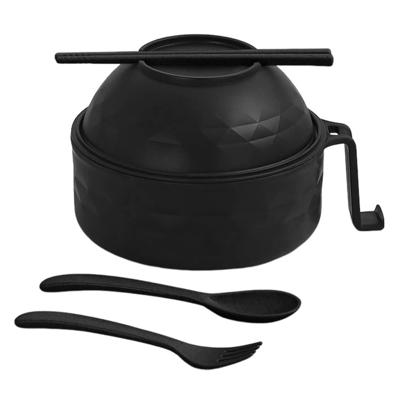Microwave Ramen Bowl Cooker Set Wheat Straw Instant Noodle Bowl With Spoon And Chopsticks 6