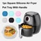Silicone Square Air Fryer Pot Tray With Handle For Reusable Non Stick Baking 2