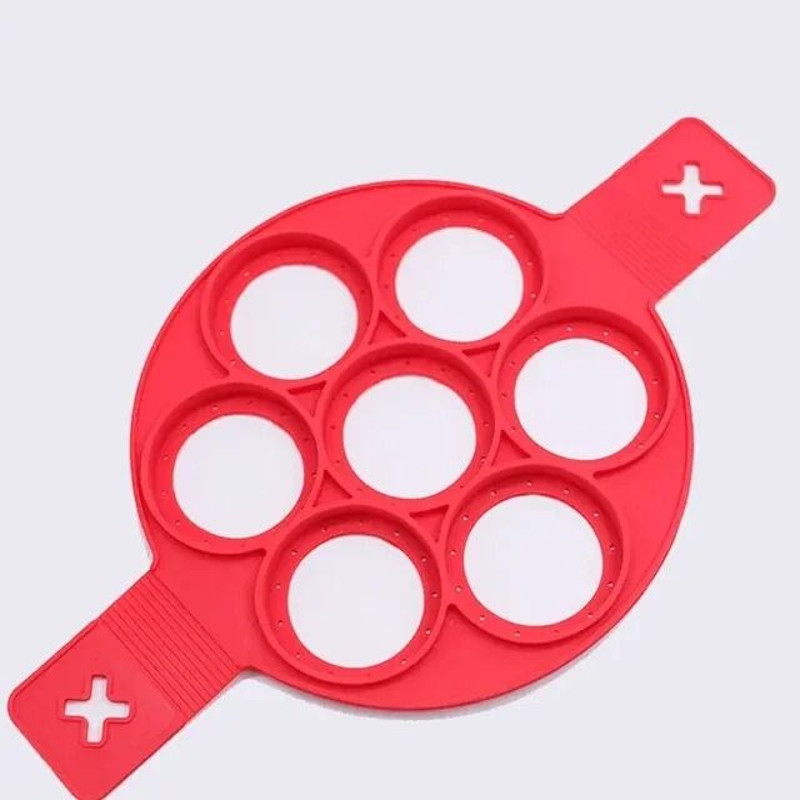 Silicone 7 Hole Non Stick Baking Mold With Handle For Eggs Pancakes And Snacks 6
