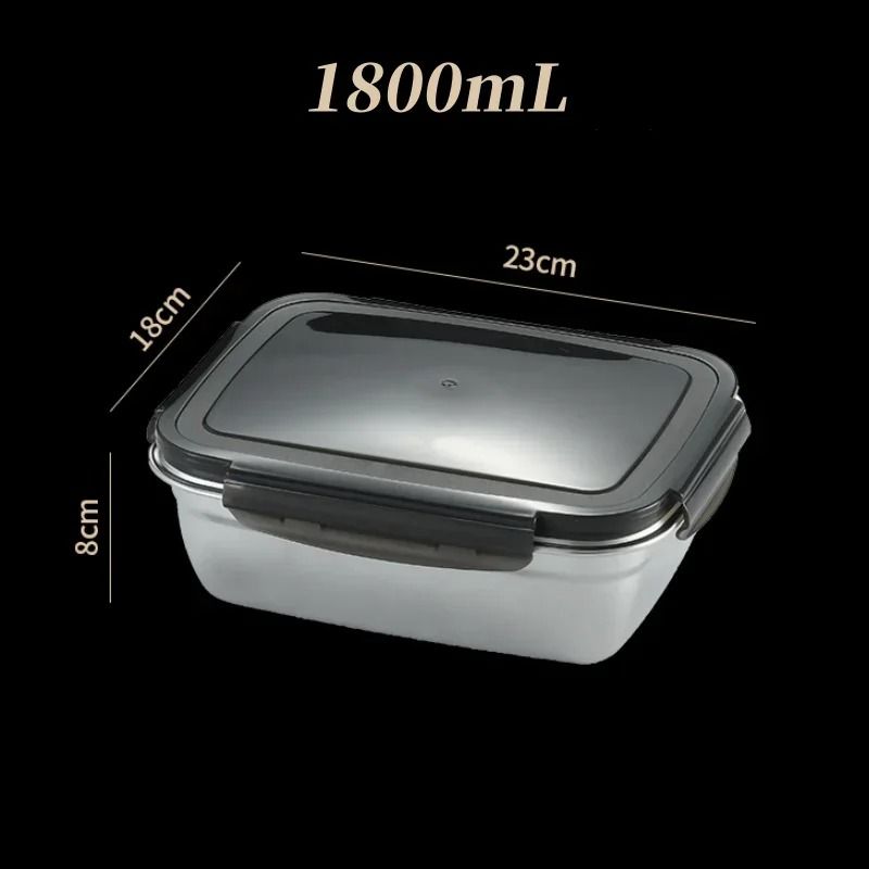 304 Stainless Steel Airtight Crisper Box Food Storage Container With Lid 9