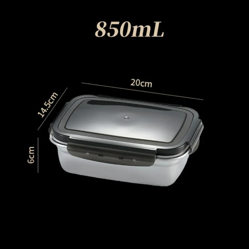304 Stainless Steel Airtight Crisper Box Food Storage Container With Lid 6