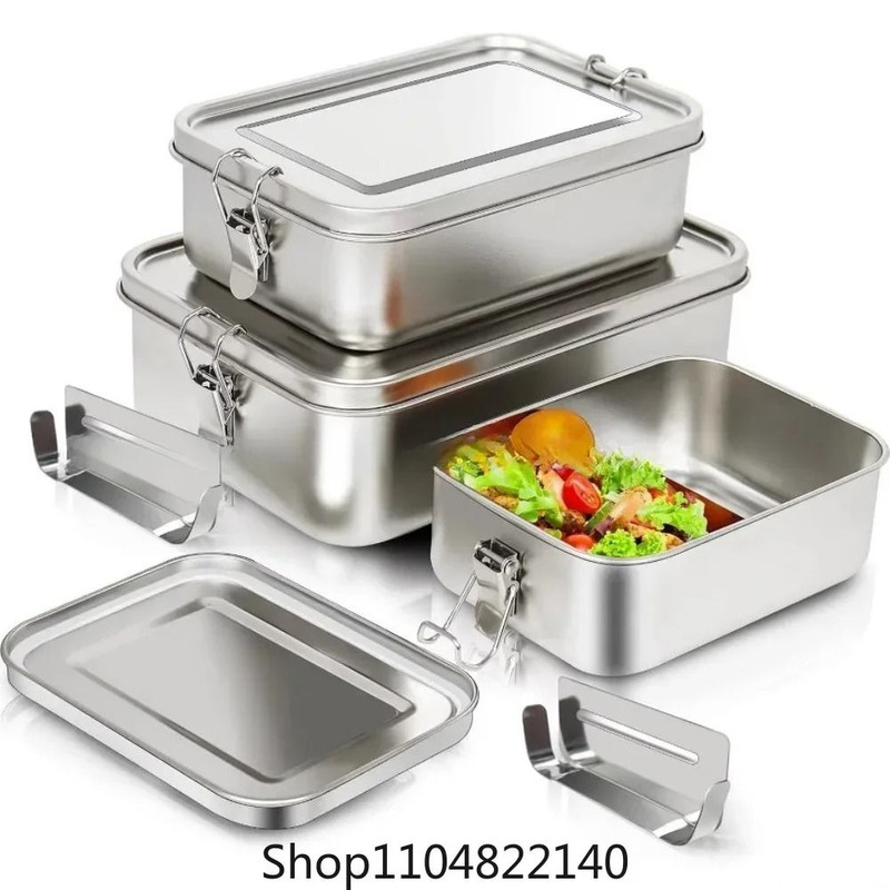 Stainless Steel LockClip Bento Lunch Box Meal Prep Container 0