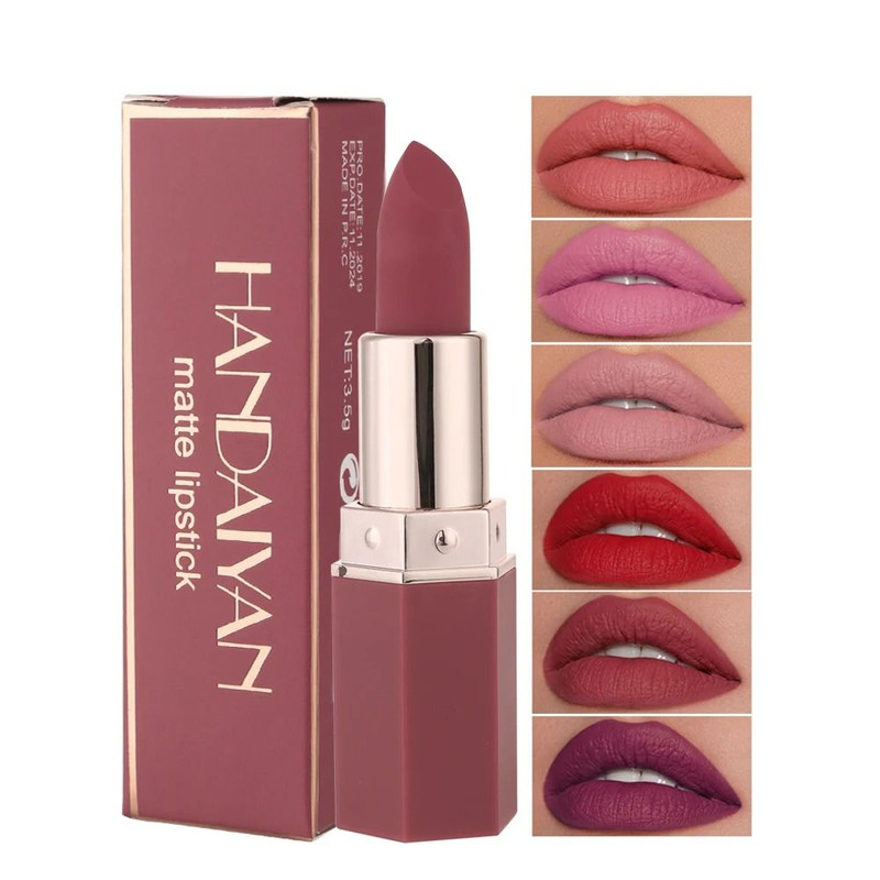 6Color Long Lasting Matte Lipstick Set Waterproof Velvety Finish 1