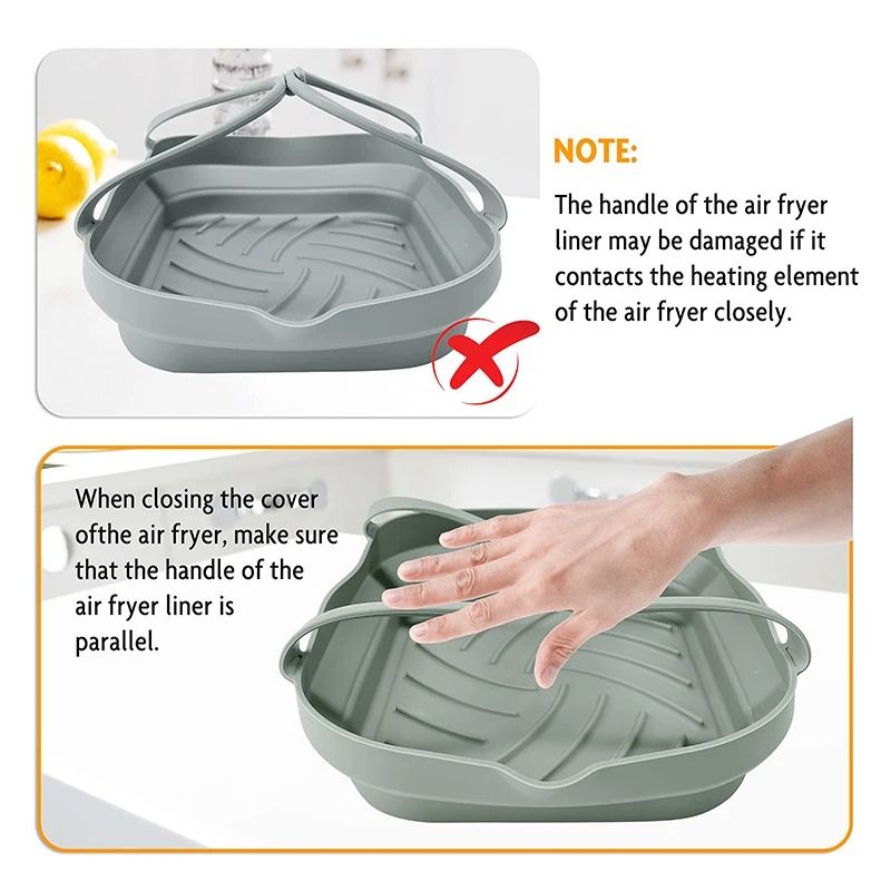 Silicone Foldable Air Fryer Basket With Handle 5