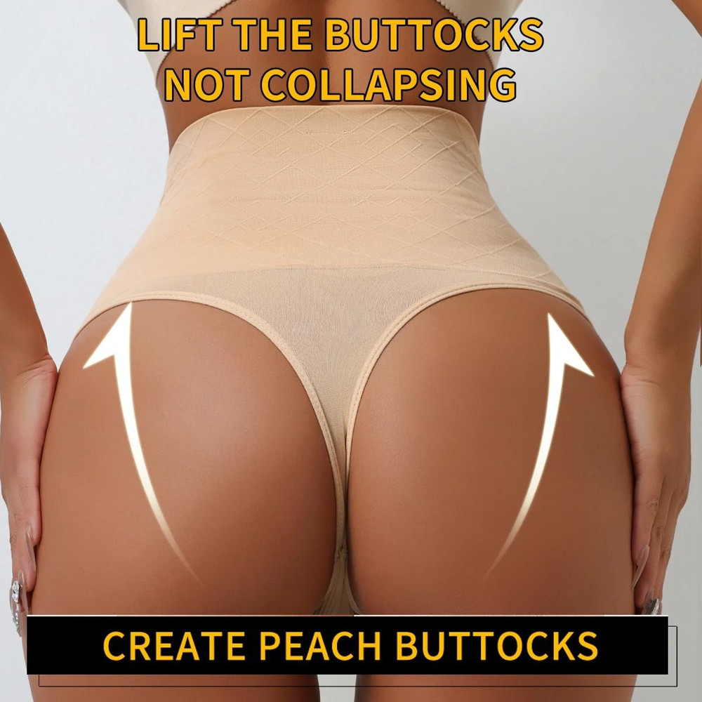 High Waist Seamless Thong Shapewear For Women Tummy Control Underwear 1