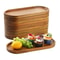 Solid Wood Serving Tray Japanese Style Round Rectangle Dessert Plate 2