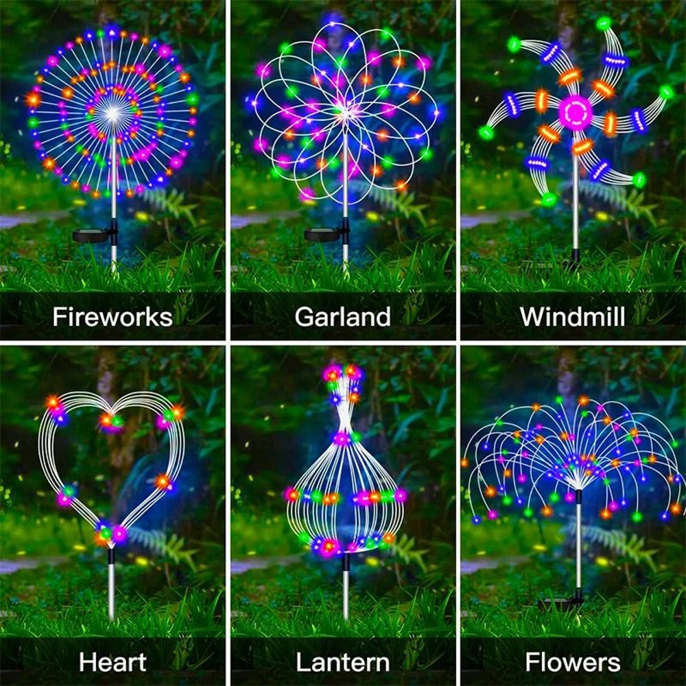 Solar Firework LED Stake Lights Outdoor Garden Decor 3
