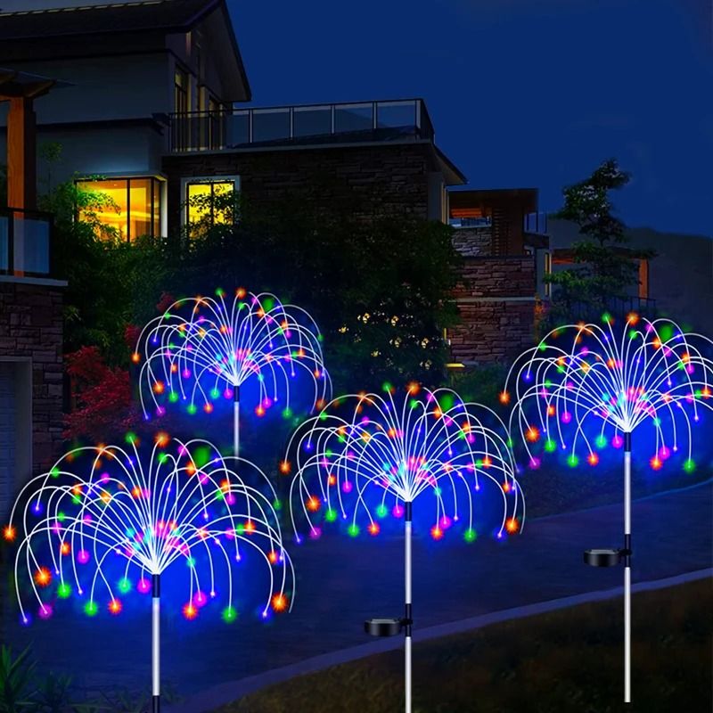 Solar Firework LED Stake Lights Outdoor Garden Decor 5