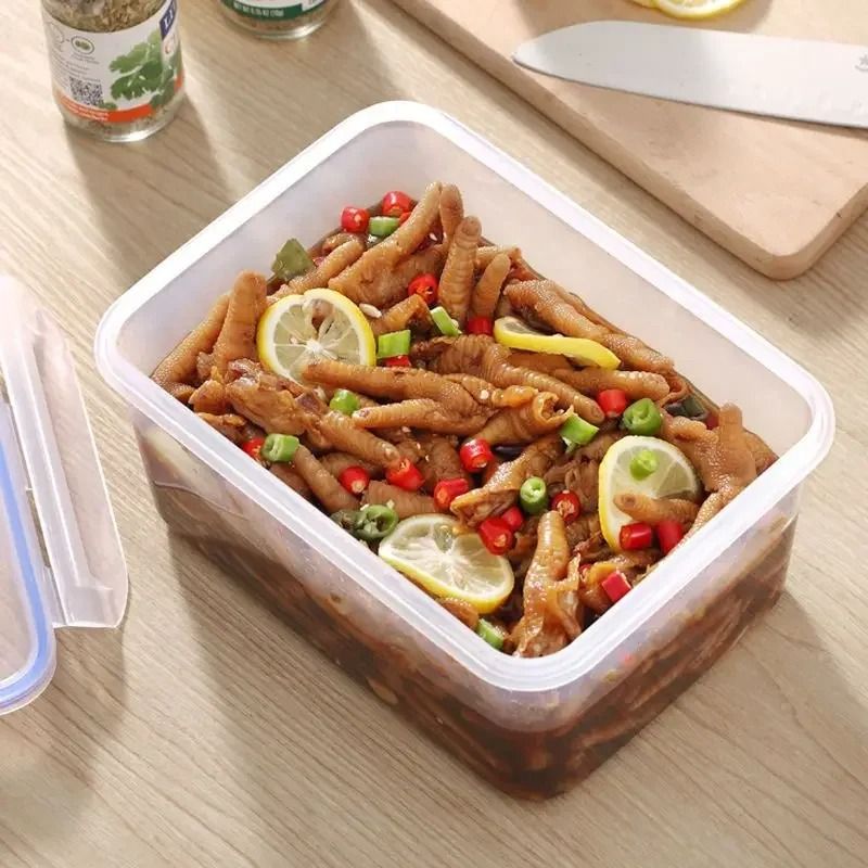 Sealed Rectangular Refrigerator Storage Box With Lid 5