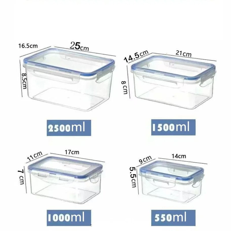 Sealed Rectangular Refrigerator Storage Box With Lid 6