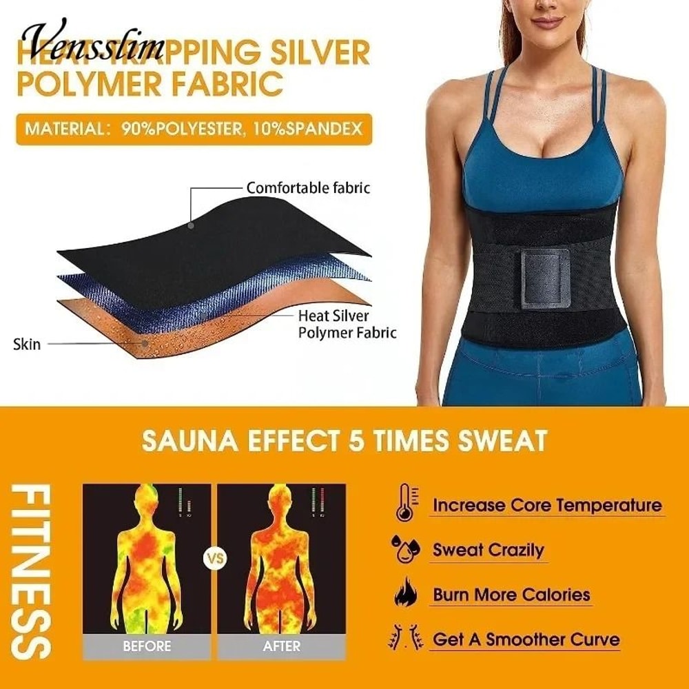 Vensslim Women Sauna Sweat Waist Trainer And Abdomen Slimming Belt 1