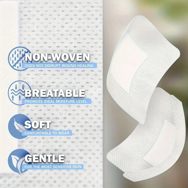 Large Size Hypoallergenic NonWoven Medical Adhesive Wound Dressings 50 Pcs 4
