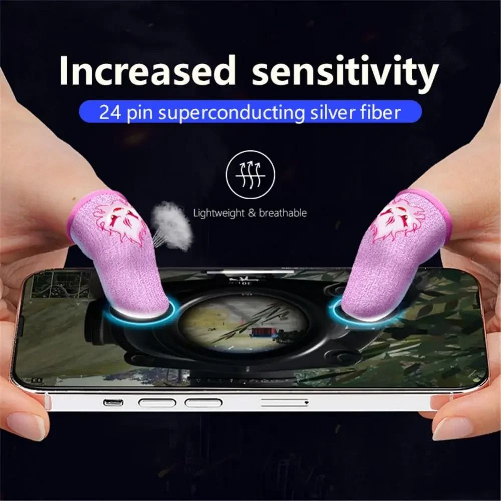 Mobile Game Touch Screen Finger Sleeves Breathable Gaming Fingertips Pack 1