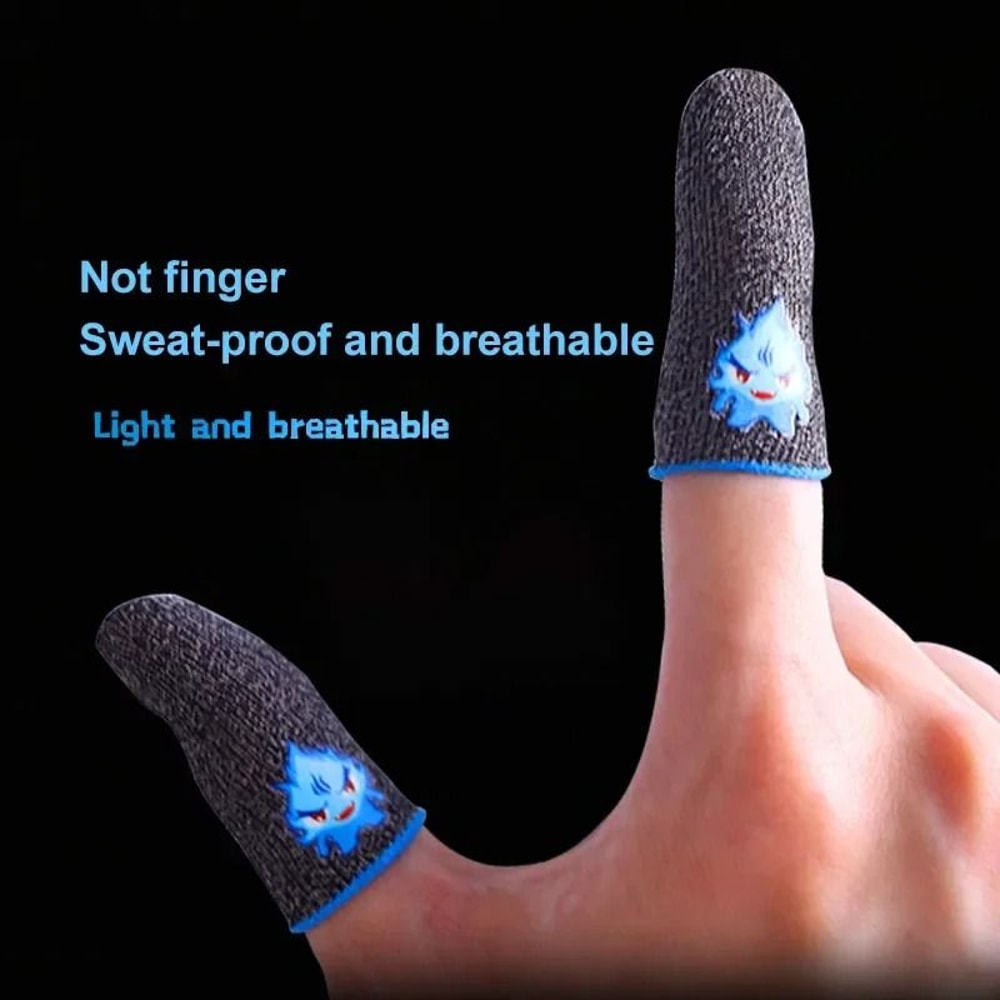 Mobile Game Touch Screen Finger Sleeves Breathable Gaming Fingertips Pack 2